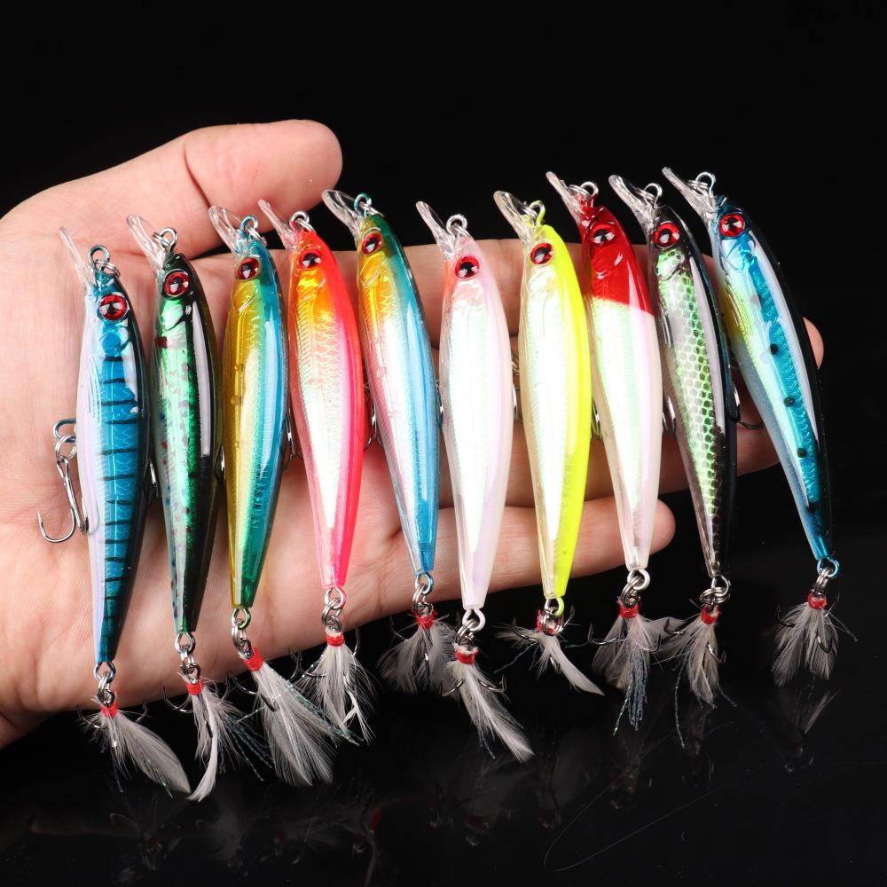 Valkyrie 10 Adet 9cm 7.2gr Tüylü Minnow Rapala Suni Spin Olta Balık Yemi Valkyrie 10 Adet 9cm 7.2gr Tüylü Minnow Rapala Suni Spin Olta Balık Yemi