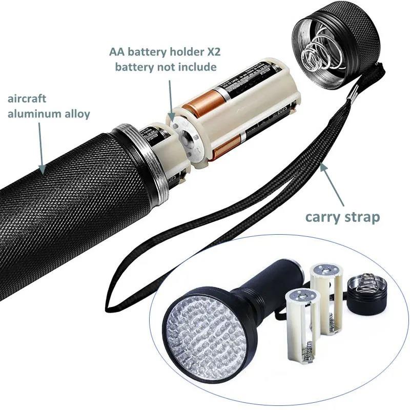 Valkyrie 100 LED 395nm Mor Işık UV El Feneri - Ultraviyole Siyah Fener - Ev Otel Evcil Hayvan Para Valkyrie 100 LED 395nm Mor Işık UV El Feneri - Ultraviyole Siyah Fener - Ev Otel Evcil Hayvan Para