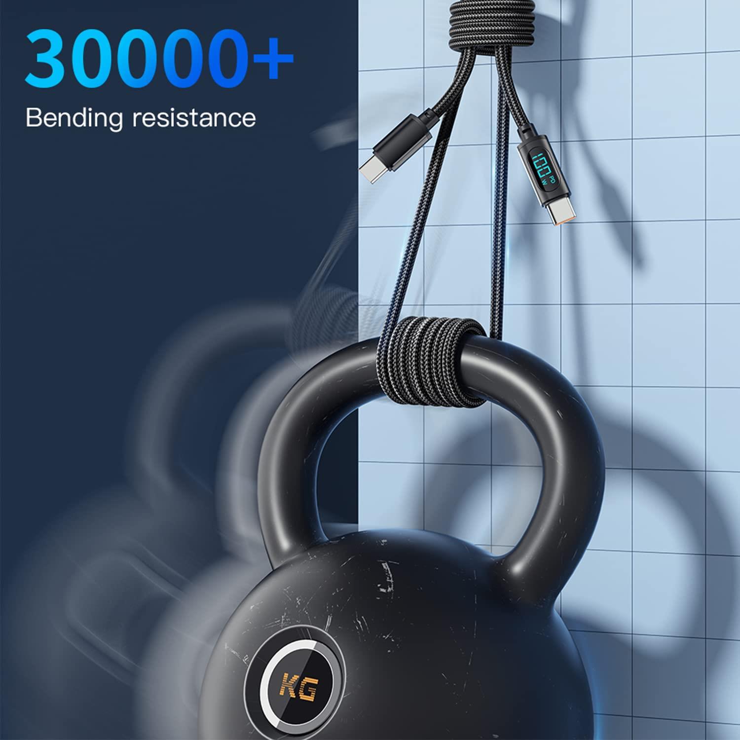 Valkyrie 100W-K 5A Type-c To Type-c Hızlı Data şarj Kablosu Dijital Ekran 100cm Valkyrie 100W-K 5A Type-c To Type-c Hızlı Data şarj Kablosu Dijital Ekran 100cm