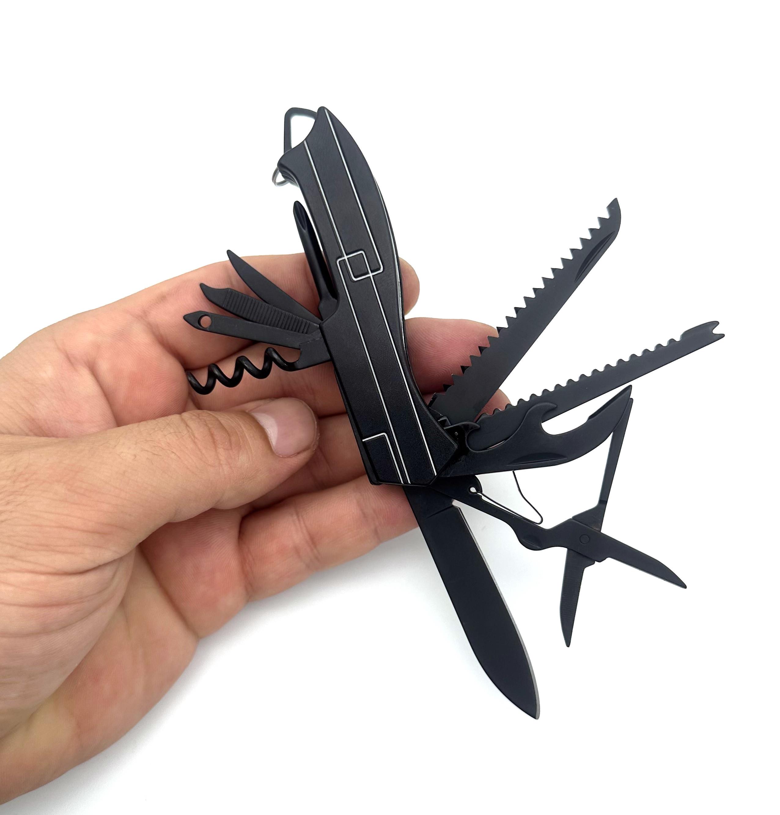 Valkyrie 11 Fonksiyonlu Kamp Cep Çakısı Multitool Siyah Valkyrie 11 Fonksiyonlu Kamp Cep Çakısı Multitool Siyah