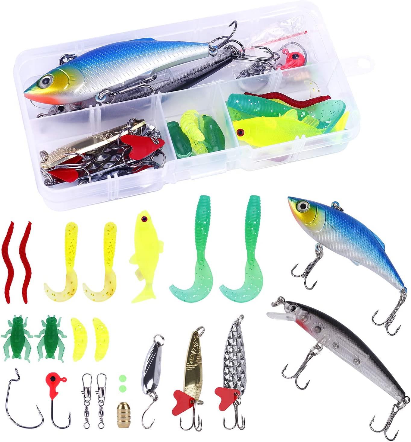 Valkyrie 24 Parça Sahte Olta Yem ve Aksesuar Seti Silikon Rapala Jig Kaşık Valkyrie 24 Parça Sahte Olta Yem ve Aksesuar Seti Silikon Rapala Jig Kaşık