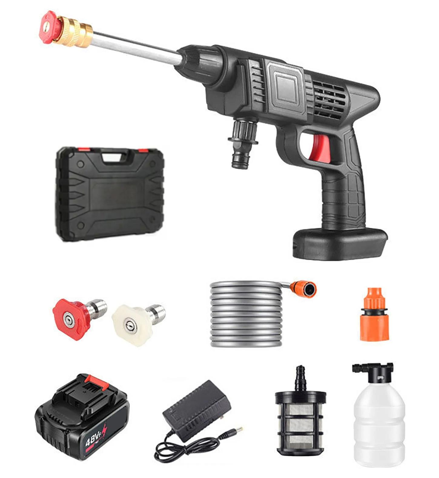 Valkyrie 300W 48V Şarjlı Oto Yıkama Tabancası Yüksek Basınçlı Hazneli Sulama Püskürtme Yıkama 15.000mAh Büyük Akülü Çantalı Tabanca 48V Valkyrie 300W 48V Şarjlı Oto Yıkama Tabancası Yüksek Basınçlı Hazneli Sulama Püskürtme Yıkama 15.000mAh Büyük Akülü Çantalı Tabanca 48V