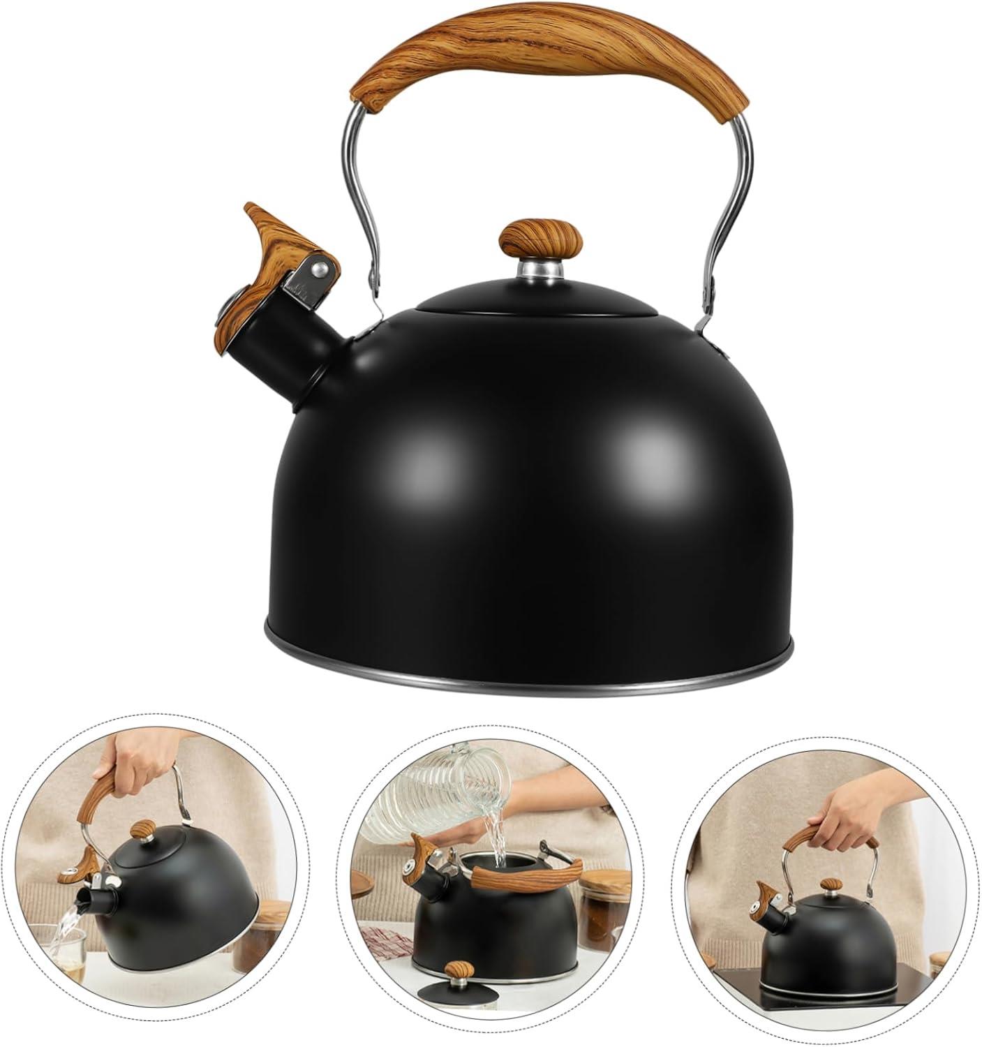 Valkyrie 3L Düdüklü Kettle Su Isıtıcı Çaydanlık Paslanmaz Çelik Yüksek Islıklı Siyah Valkyrie 3L Düdüklü Kettle Su Isıtıcı Çaydanlık Paslanmaz Çelik Yüksek Islıklı Siyah