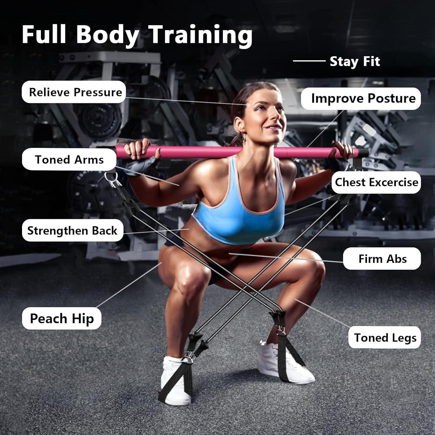 Valkyrie 4 Lastikli 1. Kalite Pilates Bar Egzersiz Çubuğu Ayarlanabilir Zorluk Evde Spor Squat Kademeli Çantalı Kolay Kurulum Valkyrie 4 Lastikli 1. Kalite Pilates Bar Egzersiz Çubuğu Ayarlanabilir Zorluk Evde Spor Squat Kademeli Çantalı Kolay Kurulum