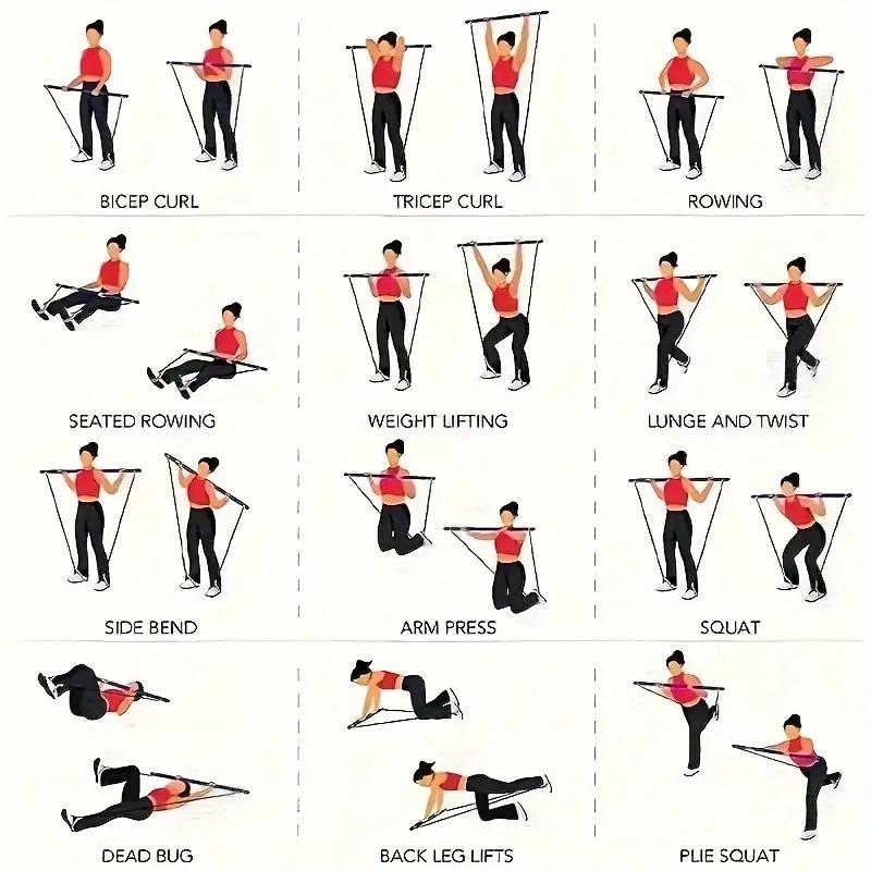 Valkyrie 4 Lastikli 1. Kalite Pilates Bar Egzersiz Çubuğu Ayarlanabilir Zorluk Evde Spor Squat Kademeli Çantalı Kolay Kurulum Valkyrie 4 Lastikli 1. Kalite Pilates Bar Egzersiz Çubuğu Ayarlanabilir Zorluk Evde Spor Squat Kademeli Çantalı Kolay Kurulum