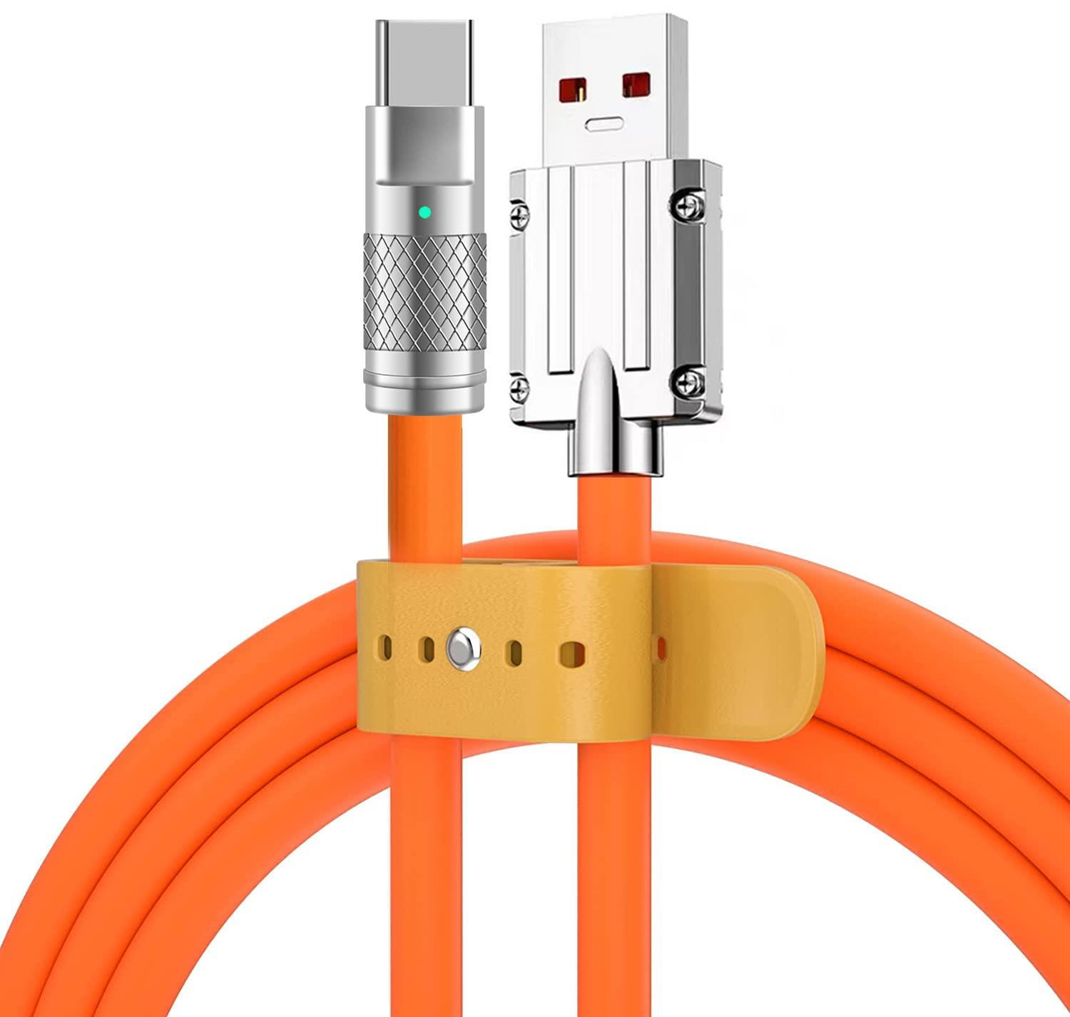 Valkyrie 120W-C 6A Type-C Bakır Döşemeli Sıvı Silikon USB Data Hızlı Şarj Kablosu - Katlanmaz Kırılmaz Dayanıklı Uzun Ömürlü - 1 metre Turuncu Valkyrie 120W-C 6A Type-C Bakır Döşemeli Sıvı Silikon USB Data Hızlı Şarj Kablosu - Katlanmaz Kırılmaz Dayanıklı Uzun Ömürlü - 1 metre Turuncu