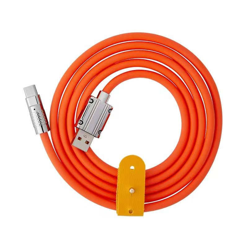 Valkyrie 120W-C 6A Type-C Bakır Döşemeli Sıvı Silikon USB Data Hızlı Şarj Kablosu - Katlanmaz Kırılmaz Dayanıklı Uzun Ömürlü - 1 metre Turuncu Valkyrie 120W-C 6A Type-C Bakır Döşemeli Sıvı Silikon USB Data Hızlı Şarj Kablosu - Katlanmaz Kırılmaz Dayanıklı Uzun Ömürlü - 1 metre Turuncu
