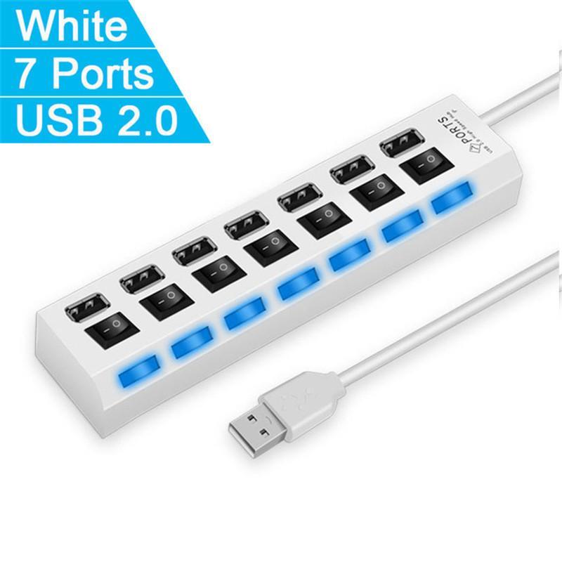 Valkyrie 7 Portlu 2.0 USB Hub Çoklu USB Çoklayıcı Splitter Power Tuşlu Adaptör Beyaz Valkyrie 7 Portlu 2.0 USB Hub Çoklu USB Çoklayıcı Splitter Power Tuşlu Adaptör Beyaz
