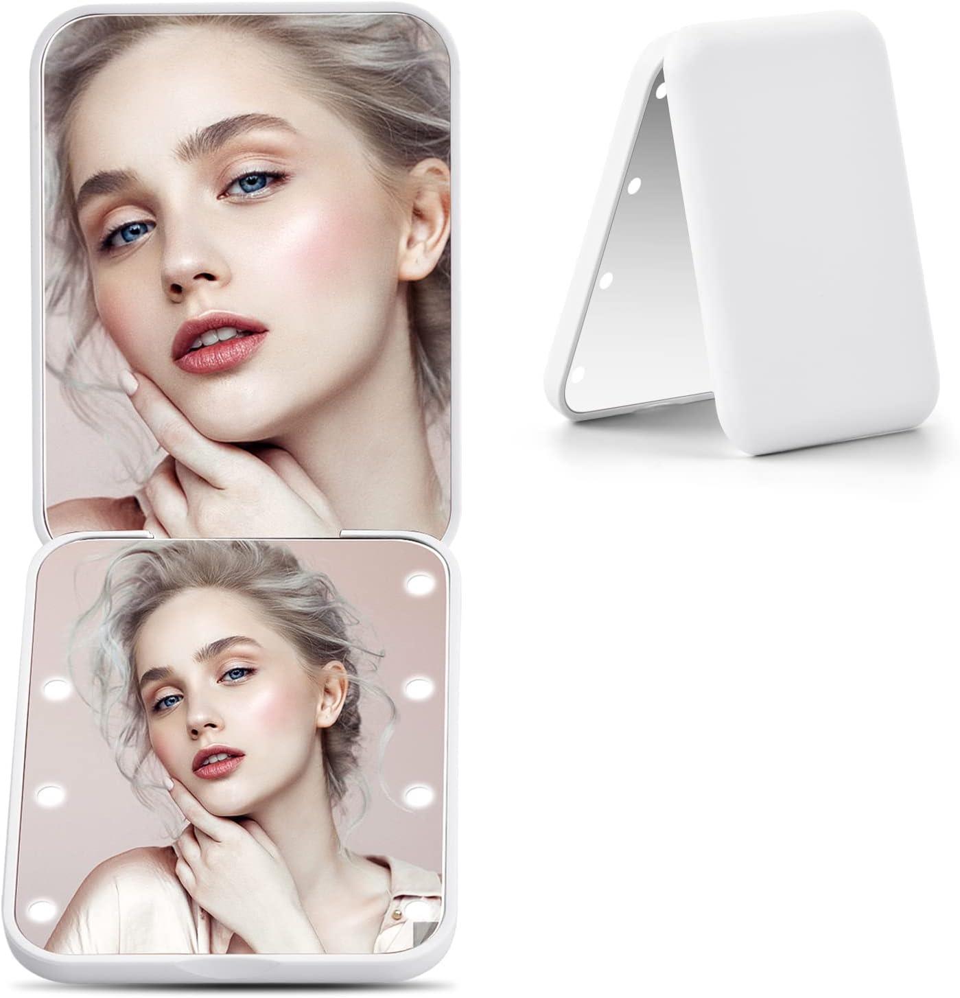 Valkyrie 8 LED Işıklı Cep Çanta Cüzdan Makyaj Aynası - 1X 3X Yakınlaştırma - Zarif ve Hafif Tasarım - Katlanabilir Ayna Beyaz Valkyrie 8 LED Işıklı Cep Çanta Cüzdan Makyaj Aynası - 1X 3X Yakınlaştırma - Zarif ve Hafif Tasarım - Katlanabilir Ayna Beyaz