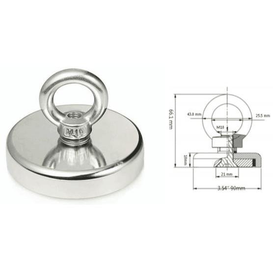 Valkyrie D90 Battal Boy Güçlü Neodyum Mıknatıs 90mm 380kg Halkalı Salvage Fishing Magnet Valkyrie D90 Battal Boy Güçlü Neodyum Mıknatıs 90mm 380kg Halkalı Salvage Fishing Magnet