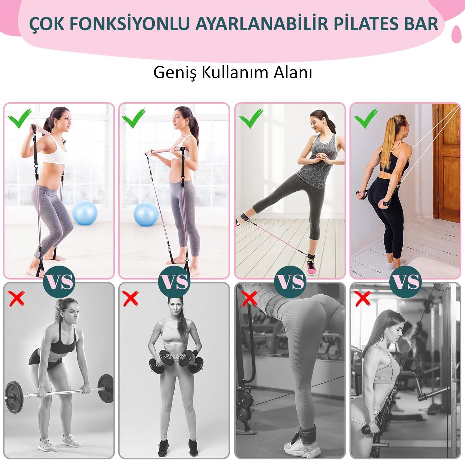 Valkyrie Full Vücut Pilates Bar Seti Egzersiz Çubuğu Ayarlanabilir Evde Onlarcak Farklı Spor Jimnastik Olanağı Kapı Askılı Çantalı Valkyrie Full Vücut Pilates Bar Seti Egzersiz Çubuğu Ayarlanabilir Evde Onlarcak Farklı Spor Jimnastik Olanağı Kapı Askılı Çantalı