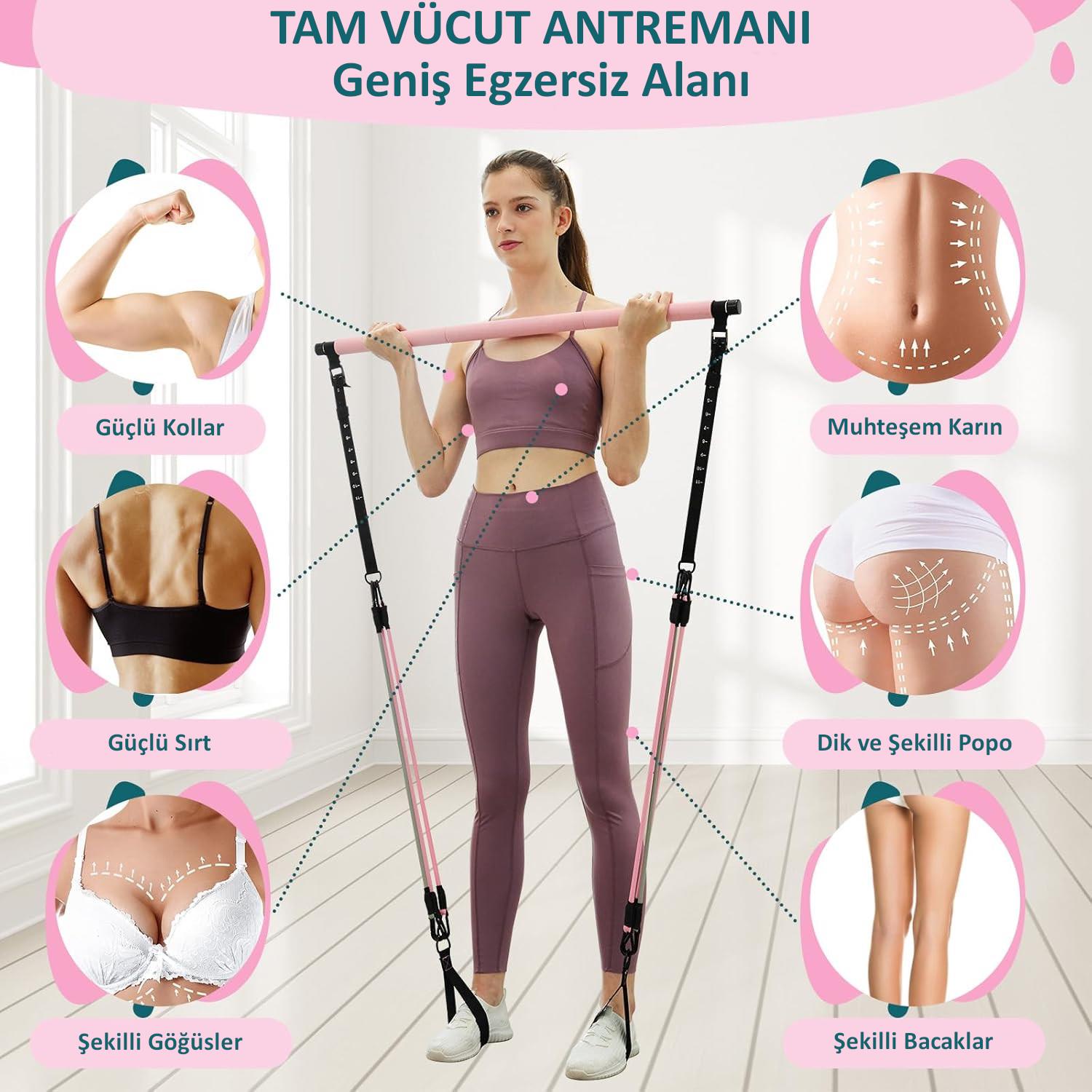 Valkyrie Full Vücut Pilates Bar Seti Egzersiz Çubuğu Ayarlanabilir Evde Onlarcak Farklı Spor Jimnastik Olanağı Kapı Askılı Çantalı Valkyrie Full Vücut Pilates Bar Seti Egzersiz Çubuğu Ayarlanabilir Evde Onlarcak Farklı Spor Jimnastik Olanağı Kapı Askılı Çantalı