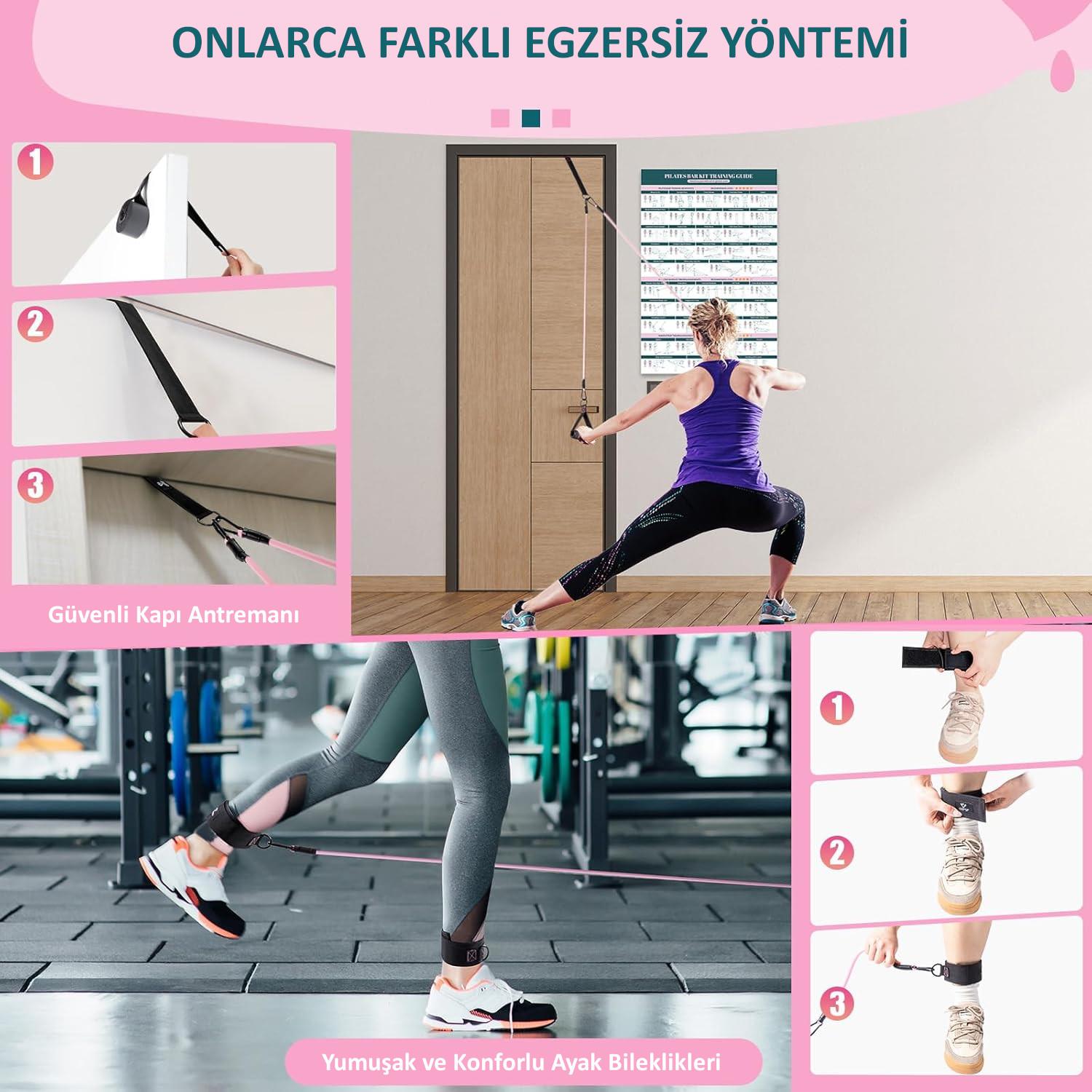 Valkyrie Full Vücut Pilates Bar Seti Egzersiz Çubuğu Ayarlanabilir Evde Onlarcak Farklı Spor Jimnastik Olanağı Kapı Askılı Çantalı Valkyrie Full Vücut Pilates Bar Seti Egzersiz Çubuğu Ayarlanabilir Evde Onlarcak Farklı Spor Jimnastik Olanağı Kapı Askılı Çantalı