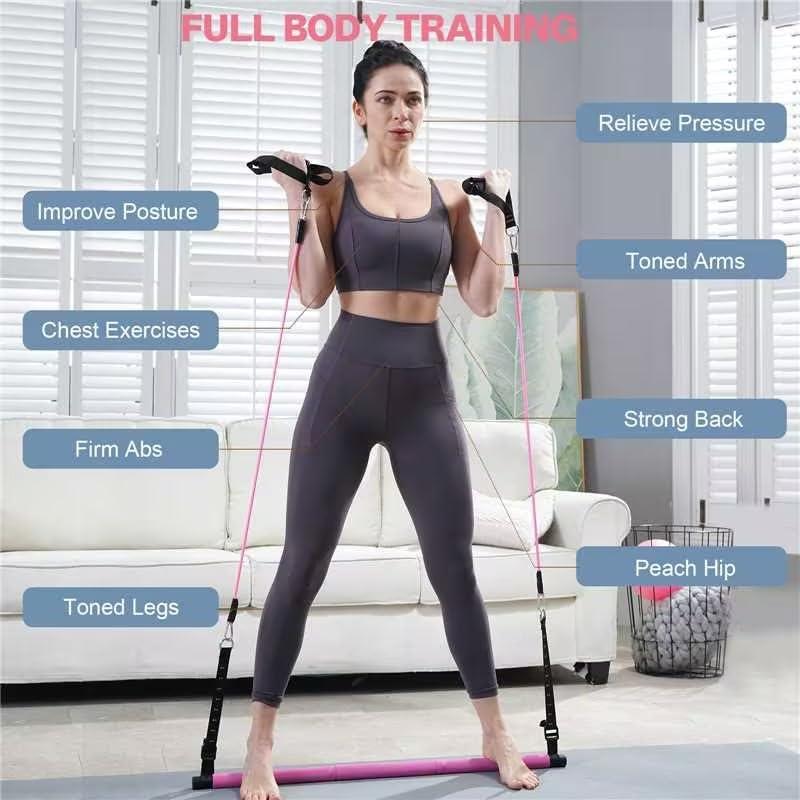Valkyrie Full Vücut Pilates Bar Seti Egzersiz Çubuğu Ayarlanabilir Evde Onlarcak Farklı Spor Jimnastik Olanağı Kapı Askılı Çantalı Valkyrie Full Vücut Pilates Bar Seti Egzersiz Çubuğu Ayarlanabilir Evde Onlarcak Farklı Spor Jimnastik Olanağı Kapı Askılı Çantalı