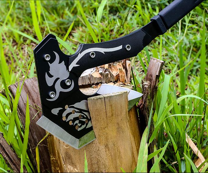 Valkyrie İşlemeli Tomahawk Kamp Balta Çelik Saplı Kılıflı Valkyrie İşlemeli Tomahawk Kamp Balta Çelik Saplı Kılıflı