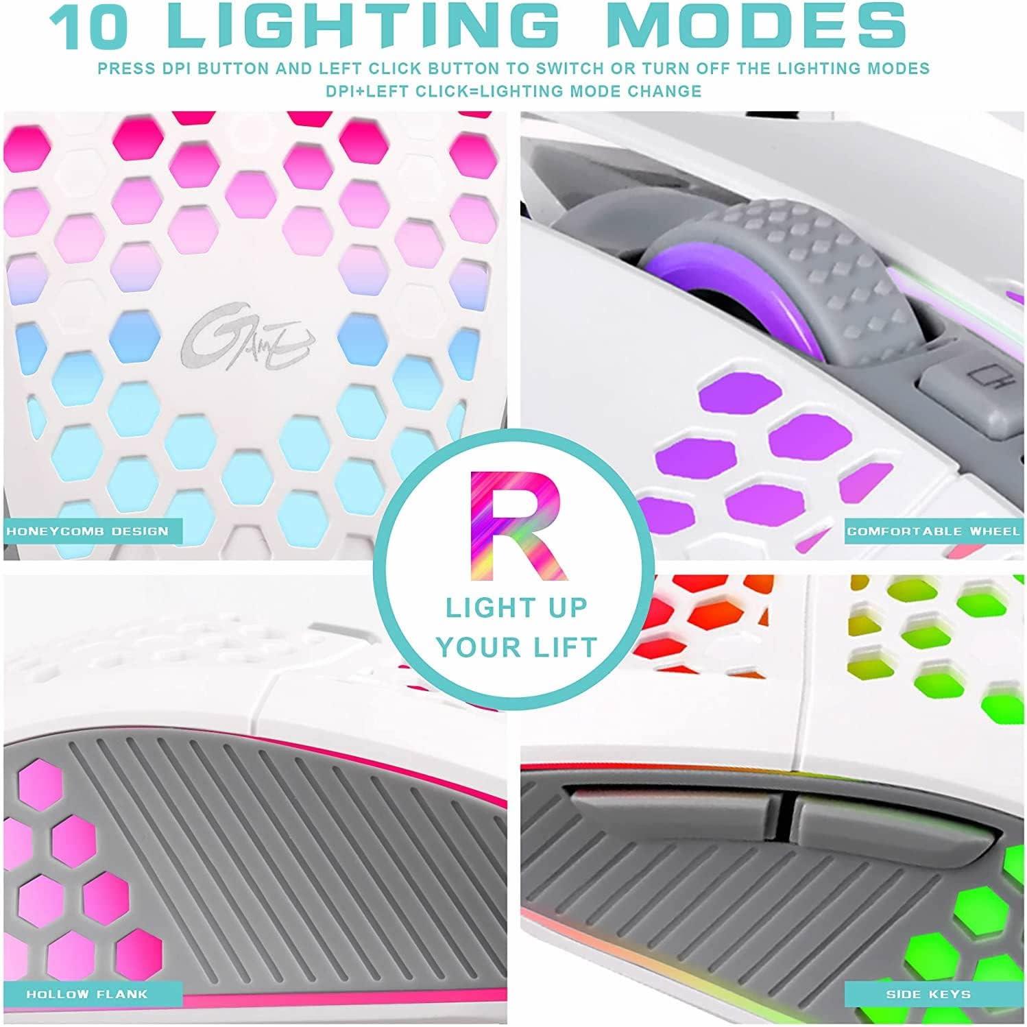 Valkyrie Sessiz Tuşlu Wireless 2.4G 8 Button RGB LED Gaming Mouse - Silent Button - One Click Desktop Beyaz Valkyrie Sessiz Tuşlu Wireless 2.4G 8 Button RGB LED Gaming Mouse - Silent Button - One Click Desktop Beyaz